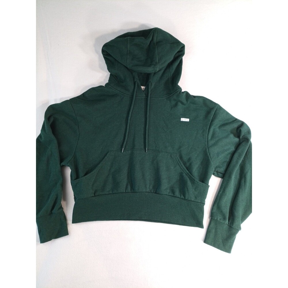 Reflex Hoodie Womens XL Green Cropped Pullover Sweatshirt Casual (P)